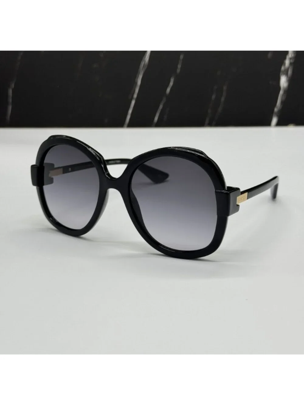 New Gucci GG1432S 001 Black Gray Oversized Women Sunglasses